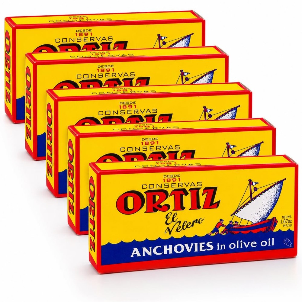Anchovies in Extra Virgin Olive Oil, Firm Buttery Fillets with a Rich Umami T…