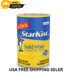 StarKist Solid White Albacore Tuna in Water, 25% Less Sodium,5 oz Cans (4 Pack)