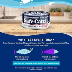 Wild Caught Albacore Tuna – Lowest Mercury, No Salt Added, Gluten-Free, Keto, 12