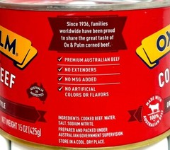 OX & Palm Corned Beef with Juices Original Chunky Style 15 oz ( Pack of 12 )