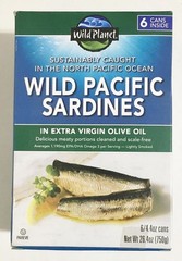 Wild Planet Wild Pacific Sardines 6 x 4.4 Oz Cans in Extra Virgin Olive Oil