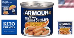 Canned Sausage Chicken 4.6 oz Ready to Eat Gluten Free Snack or Ingredient