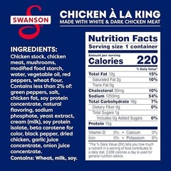 Canned Chicken a la King 10.5 OZ – White & Dark Meat, Case of 12, Ready to Eat