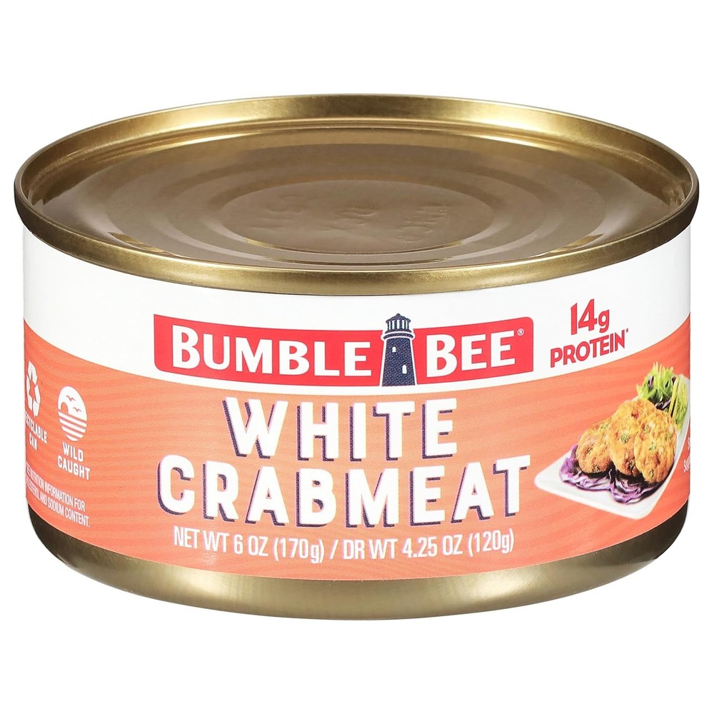 Bumble Bee White Flake Crab Meat in Water 6oz Can Wild Caught