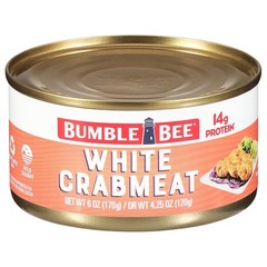 Bumble Bee White Flake Crab Meat in Water 6oz Can Wild Caught
