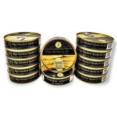 Riga Smoked Sprats in Oil 5.6 oz – Pack of 12, Product of Lativa, Kosher Wild…