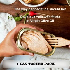NATURAL CATCH ⭐ 1 CAN TASTER ⭐ Yellowfin Tuna Fish in Olive Oil ⭐ DELICIOUS! ❤