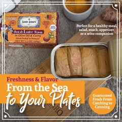 Santo Amaro – Artisanal Wild Tuna Fillets in Olive Oil 4.2 Ounce (Pack of 6)