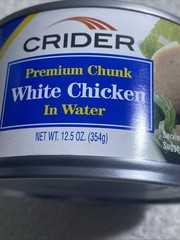 Lot Of 10 Cans CRIDER White Chicken, ( T812 ) 12.5 Oz Each, Bb 12/2027, Free S/P