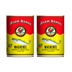 2x Ayam Brand Mackerel in Tomato Sauce 425g Convenient Ready to Eat Canned Fish