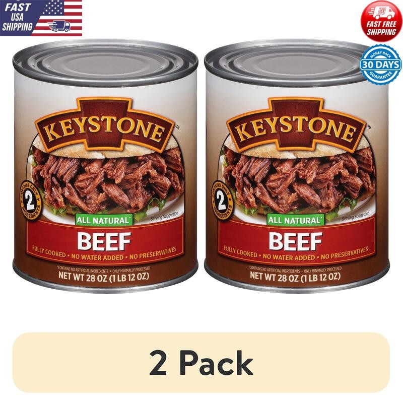 All Natural Canned Beef Fully Cooked High Protein Quick Meal Solution 2 Pack New