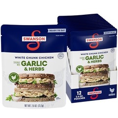Swanson Garlic and Herbs 🥪 Fully Cooked Chicken, 2.6 OZ (Pack of 12)