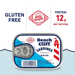 Sardines in Water, 3.75 Oz Can (Pack of 12) – Wild Caught Sardines – 12G Protein
