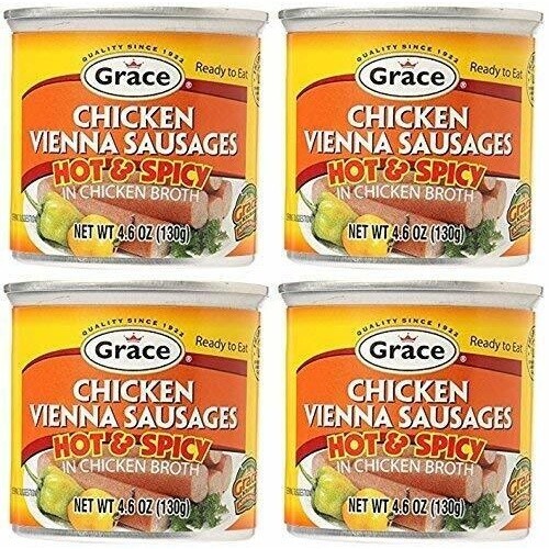Grace Chicken Vienna Sausages – Hot & Spicy 4 Pk