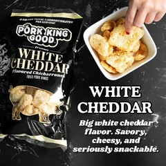 Pork King Good Pork Rinds Chicharrones White Cheddar, 4 Pack