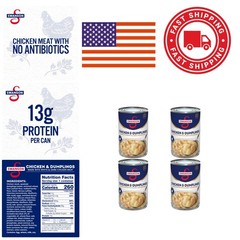 Canned Chicken and Dumplings Meal 10.5 Oz Pack of 4 Creamy Sauce Delight