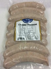 Cheddar Bratwurst Sausage – Homemade -fully cooked !! US SELLER !!