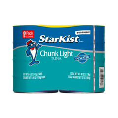 StarKist Chunk Light Tuna in Water, Wild Caught, 20g Protein, 5 oz, 8 Cans