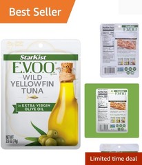 E.V.O.O. Yellowfin Tuna in Extra Virgin Olive Oil, Single Serve Pouch, 2.6 oz…