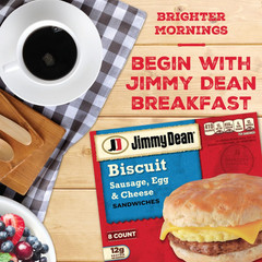 Jimmy Dean Sausage, Egg And Cheese Biscuit Breakfast Sandwiches, 8 Count (Frozen