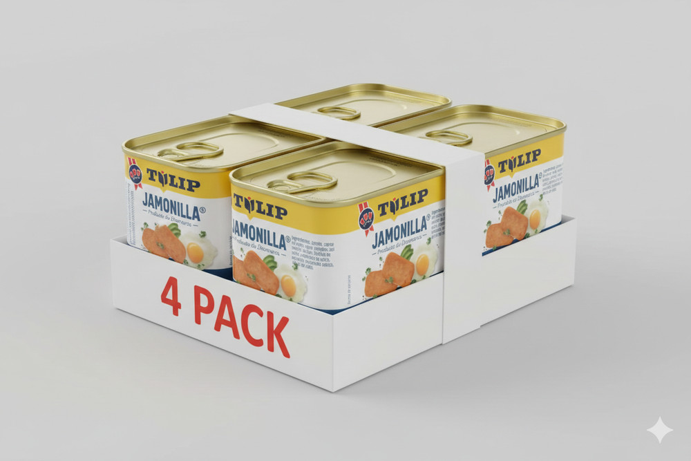 Pack of 4 -Tulip Classic Jamonilla 7 oz Cans, Cooked Pork Luncheon Meat