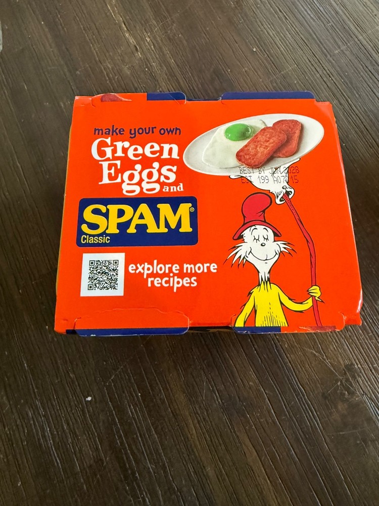 Spam Classic Green Eggs And Ham SPAM LIMITED EDITION (Two 12oz Cans)