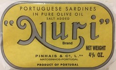 Nuri PORTUGUESE SARDINES IN Pure Olive Oil 125g can from Portugal 2-PACK
