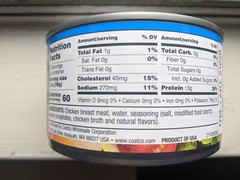 6 Cans Kirkland Signature Chunk Chicken Breast in Water Extra Lean- 12.5 oz Can