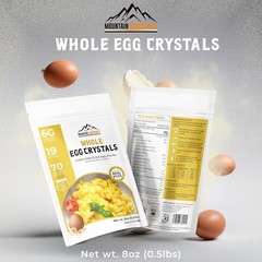 MOUNTAIN ESSENTIALS Whole Egg Crystals Pasteurized Dried Egg Powder Pouch 8 Oz