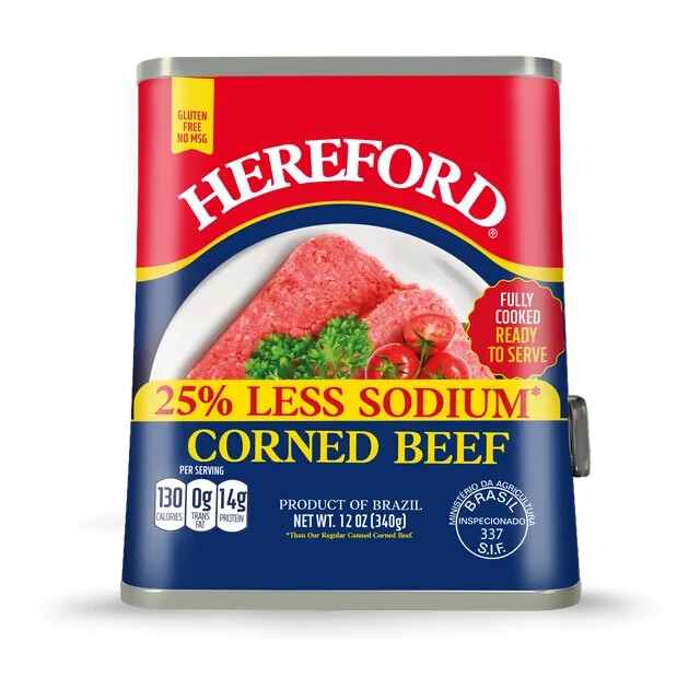 HereFord 25% Less Sodium Corned Beef 12 oz ( Pack of 3 )