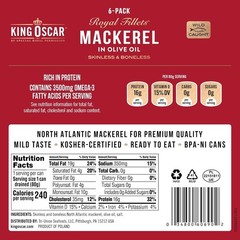 Mackerel in Olive Oil, 4.05 Ounce Can Pack of 6, Packaging May Vary, Skinless…