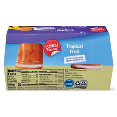 Lunch Buddies Tropical Fruit Bowl in 100% Juice – 4 pack, 4 oz – Pack of 3