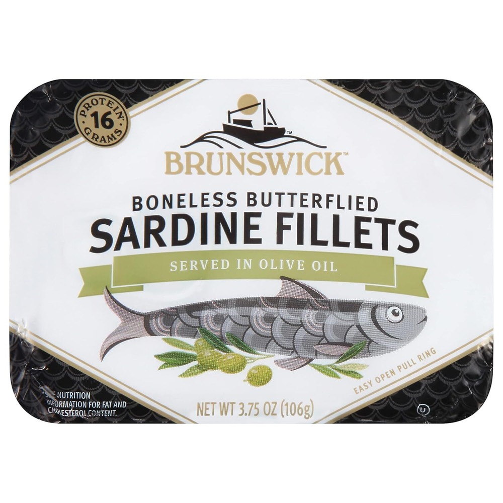 Brunswick Sardines in Olive Oil, 3.75 oz Can – Wild Caught Sardines – 17g Pro…