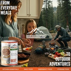Mountain Essentials All Natural Canned Beef 14.5 oz Ready to Eat, Gluten Free