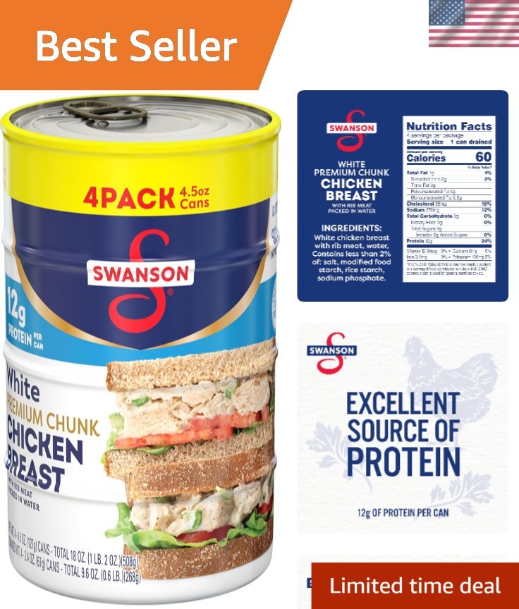 Gluten Free & No Antibiotics – Swanson White Chunk Chicken Breast, 18 oz Total