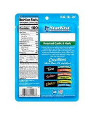 Convenient Pack of 12 Roasted Garlic & Herb Chicken Pouches, Low-Calorie Meal