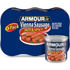 Hot & Spicy Vienna Sausage Canned Meat 12g Protein Per Serving 4.6 oz Can Pack