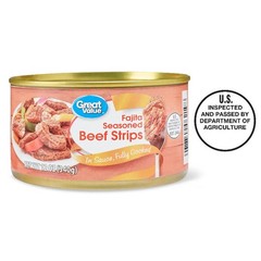 4 pack Fajita Seasoned Beef Strips in Sauce for Salads Sandwiches 12 oz Can