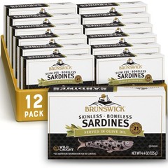 Wild Caught Skinless Boneless Sardines in Olive Oil, 4.4oz, 12-Pack – Healthy Sn