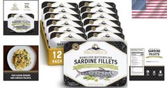 Sardines in Olive Oil, 3.75 Oz Can (Pack of 12) – Boneless Butterflie