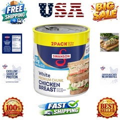 Swanson White Chunk Chicken Breast with Rib Meat in Water, 12.5 oz. Pack of 2