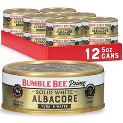 Bumble Bee Prime Solid White Albacore Tuna in Water, 5 oz Easy Open Cans Pack…