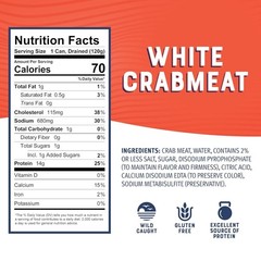 6 oz Can of White Crab Meat – 14g Protein, Low Carb, Easy Meal Prep