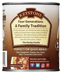 1 Can- Keystone Meats All Natural Ground Beef Fully Cooked 28oz No Preservatives