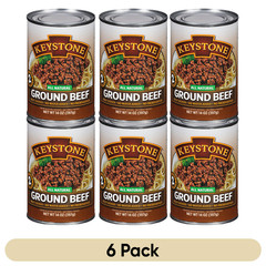 6 Canned Ground Beef USA Made Keystone Meat 14 Oz Exp 2030 Emergency Food