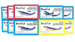 Matiz Sardines Variety Pack Wild Caught Spanish Waters 10 Tins Olive Oil Sweet