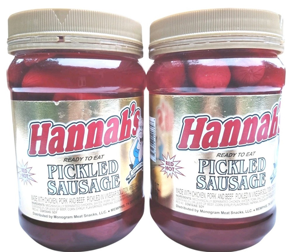 Hannah’s Pickled Sausage 16oz Jar 2 Pack