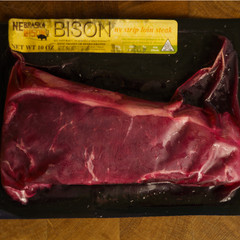 Bison New York Strips | 4 – 10 oz Steaks | Shipping Included | Nebraska Bison