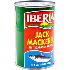 Jack Mackerel in Tomato Sauce, 15 Oz Cans (Pack of 4) – Healthy Omega-3 Seafood