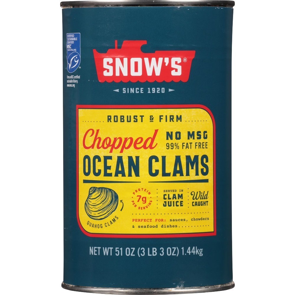 Wild Caught Chopped Ocean Clams, Gluten Free, No MSG Added, 7g Protein per